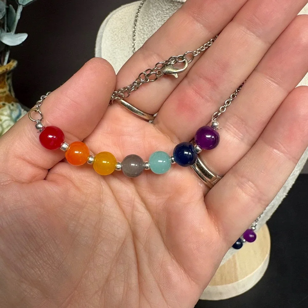 Chakra Jewelry Set | Crystal Bead Necklace Bracelet | Reiki Energy‎ Healing